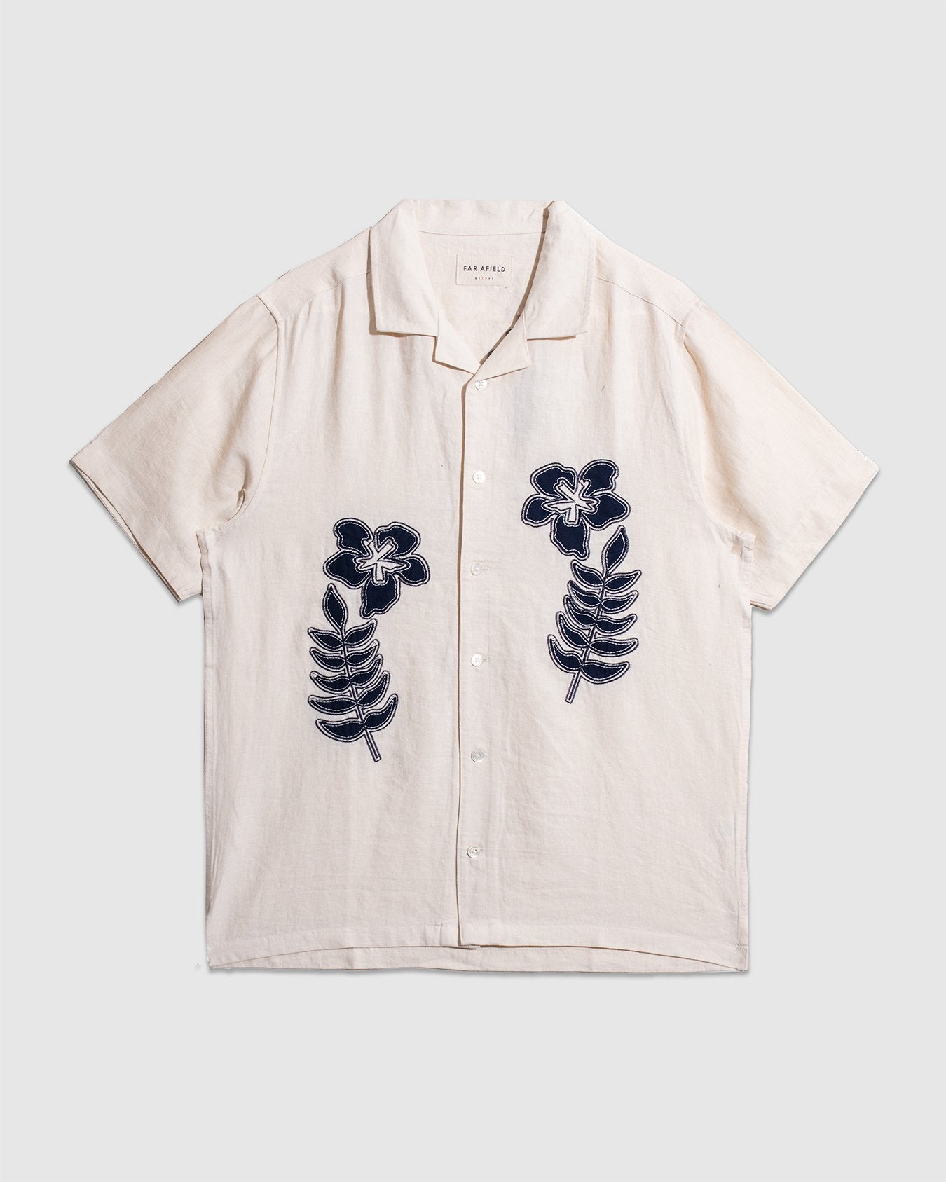 Stachio Floral Flock S/S Shirt - White