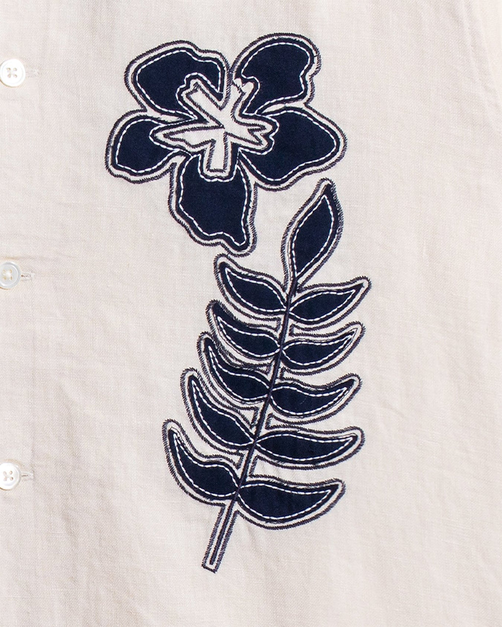 Stachio Floral Flock S/S Shirt - White
