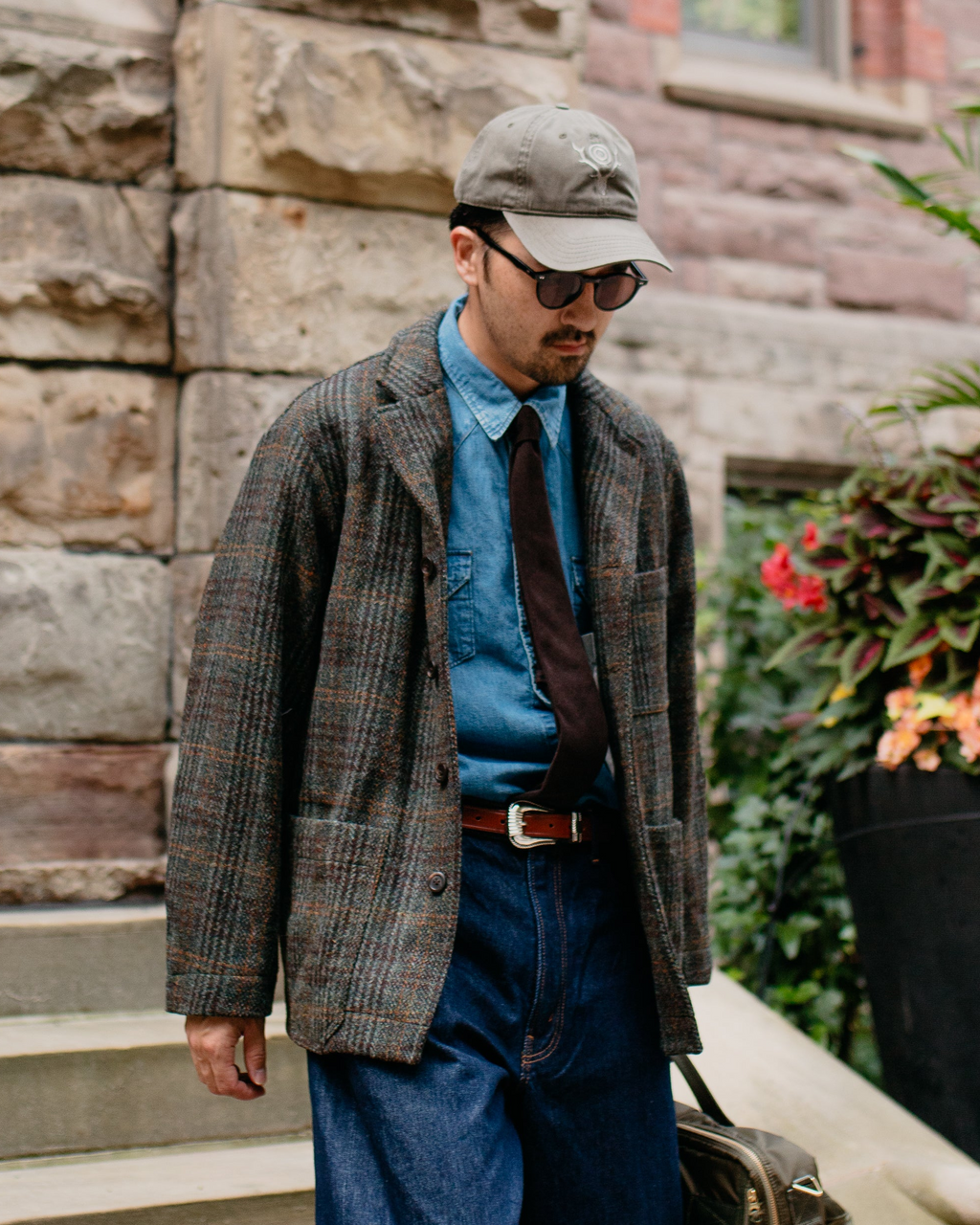 Harris Tweed Four-button Coverall Jacket Check