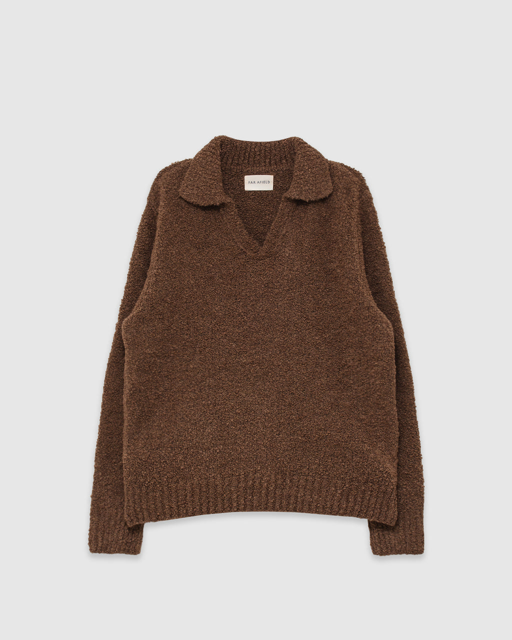 Clifford Knitted Polo Brown Boucle