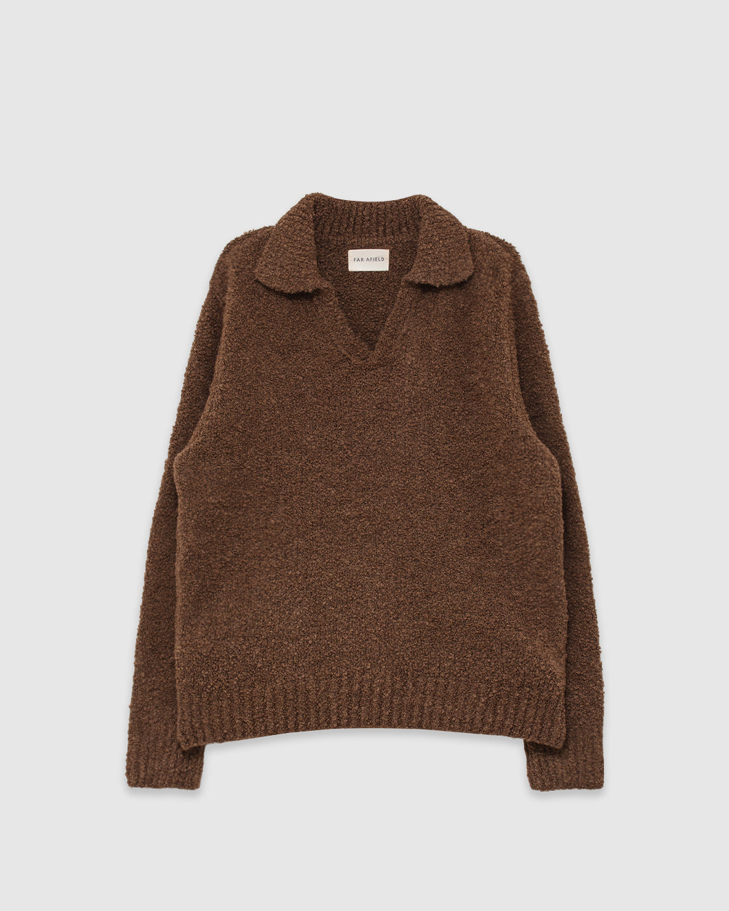 Clifford Knitted Polo Brown Boucle