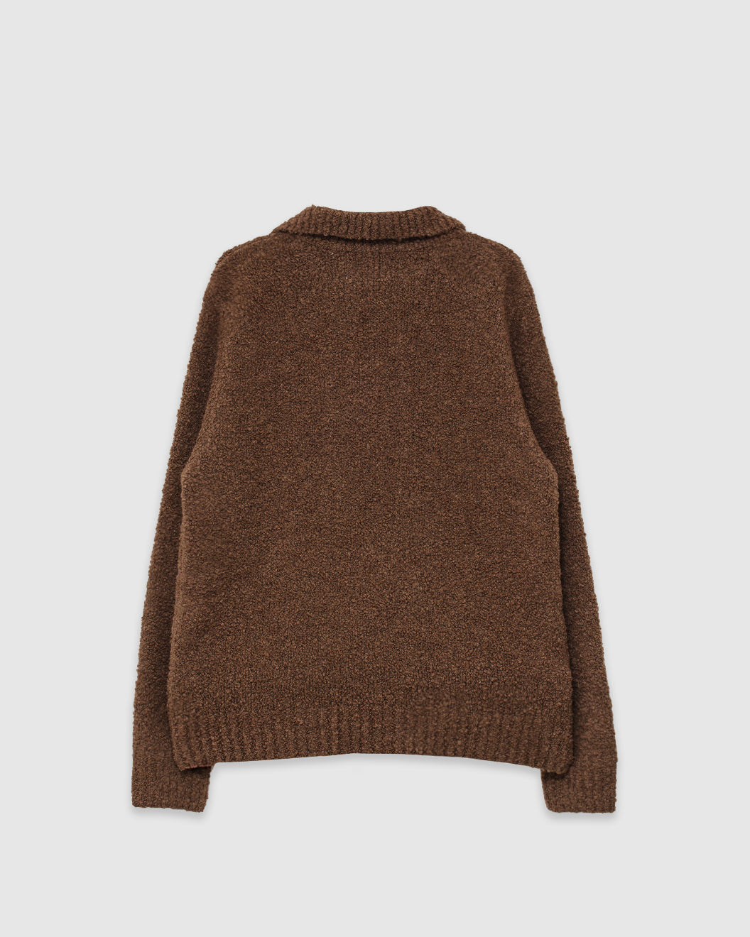 Clifford Knitted Polo Brown Boucle