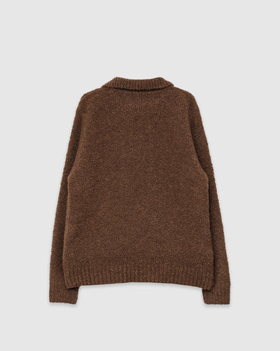 Clifford Knitted Polo Brown Boucle