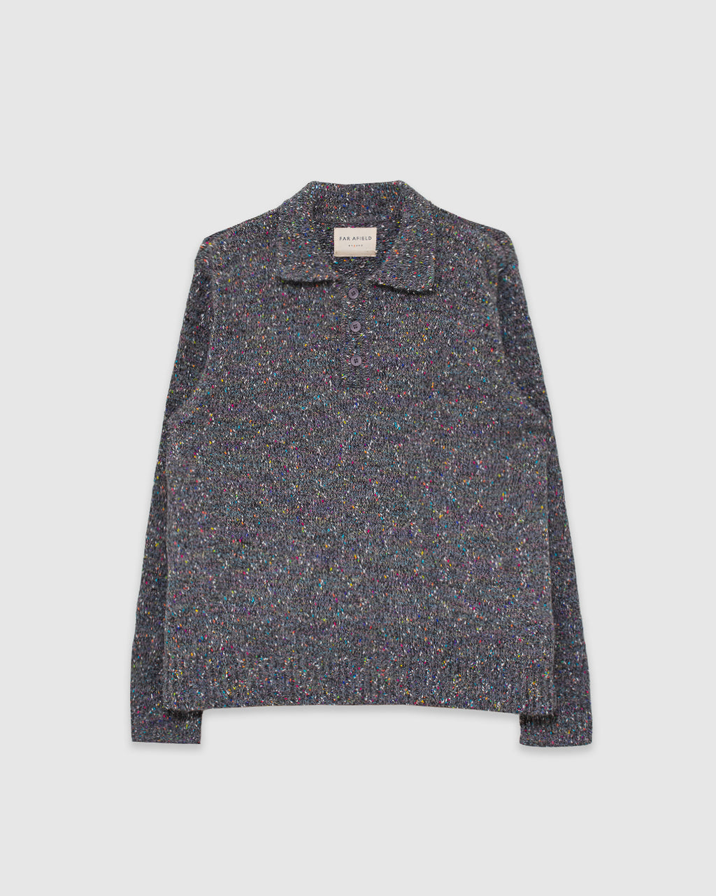 Kier Knitted Polo Grey/Multi Fleck