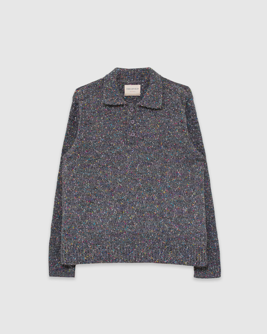 Kier Knitted Polo Grey/Multi Fleck