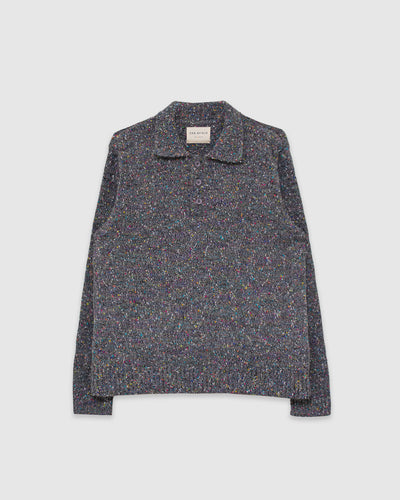Kier Knitted Polo Grey/Multi Fleck