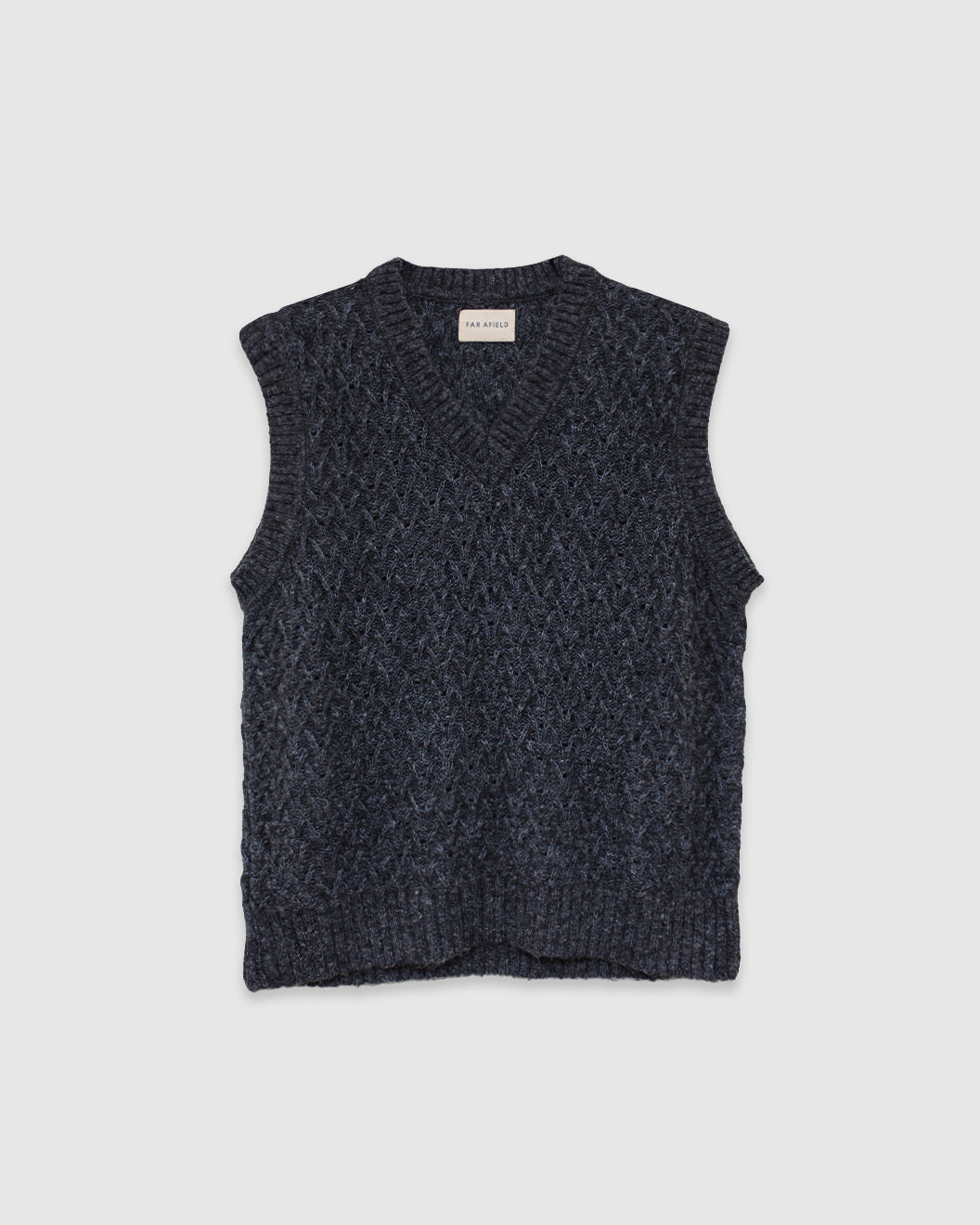 Pinto Knitted Vest Grey Basket Weave