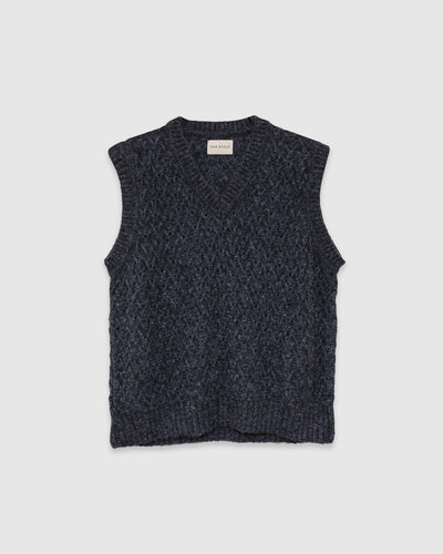 Pinto Knitted Vest Grey Basket Weave
