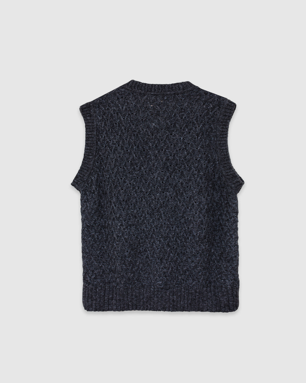 Pinto Knitted Vest Grey Basket Weave