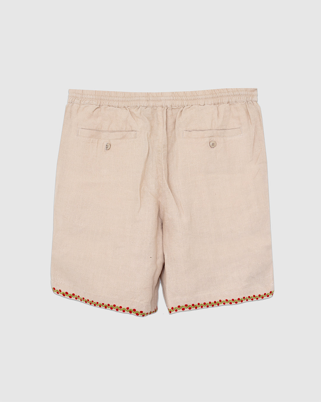 House Short Embroidered Floral Sand