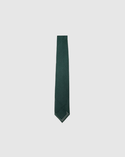Fine Woven Grenadine Silk Hand Rolled Tie Forest Green