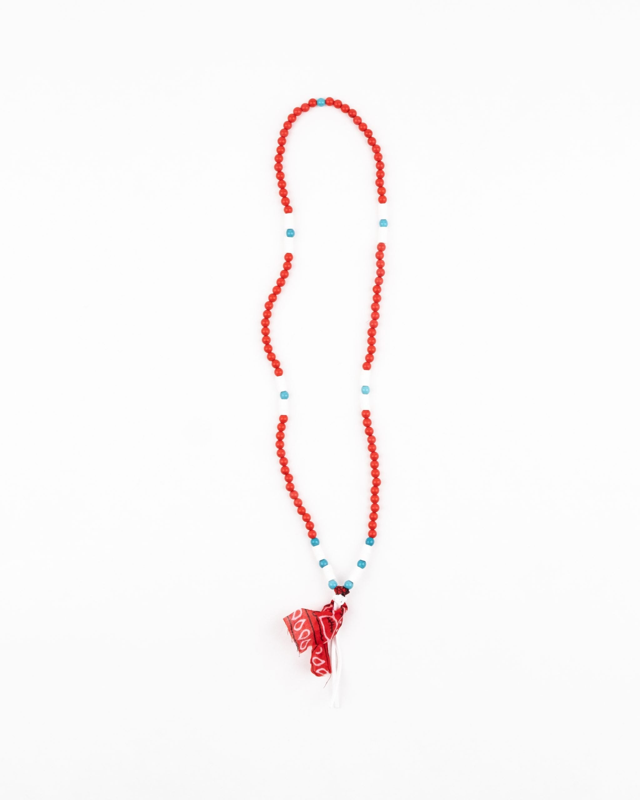 Protect Your Planet #3 - Red/white turquoise/ white leather beads neckalace
