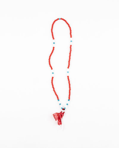 Protect Your Planet #3 - Red/white turquoise/ white leather beads neckalace