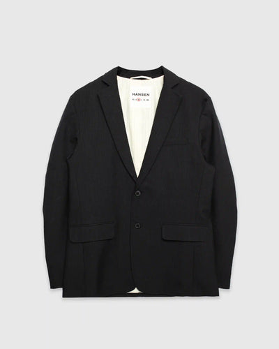 Charlie Easy Two Button Classic Blazer Wool Pin Black
