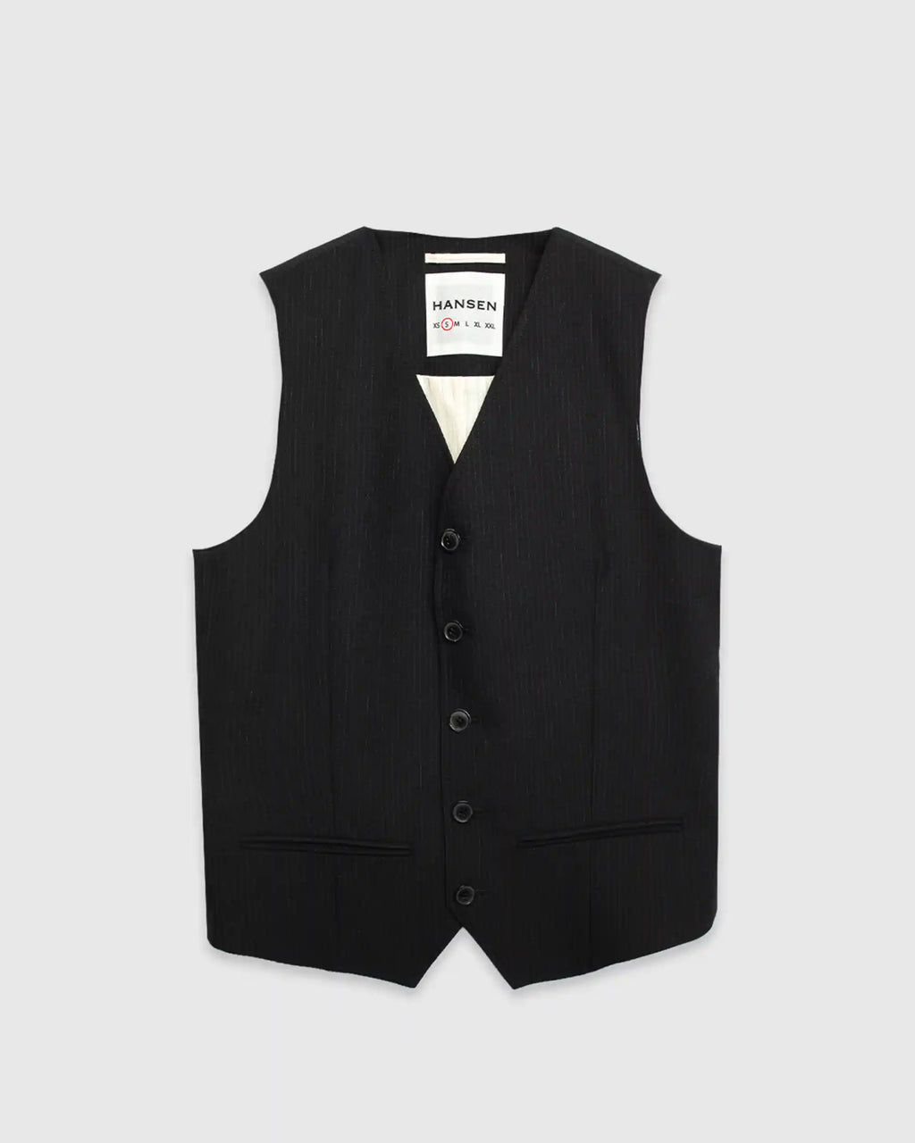 Daniel Classic Waistcoat Wool Pin Black