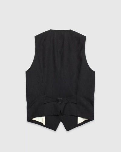 Daniel Classic Waistcoat Wool Pin Black
