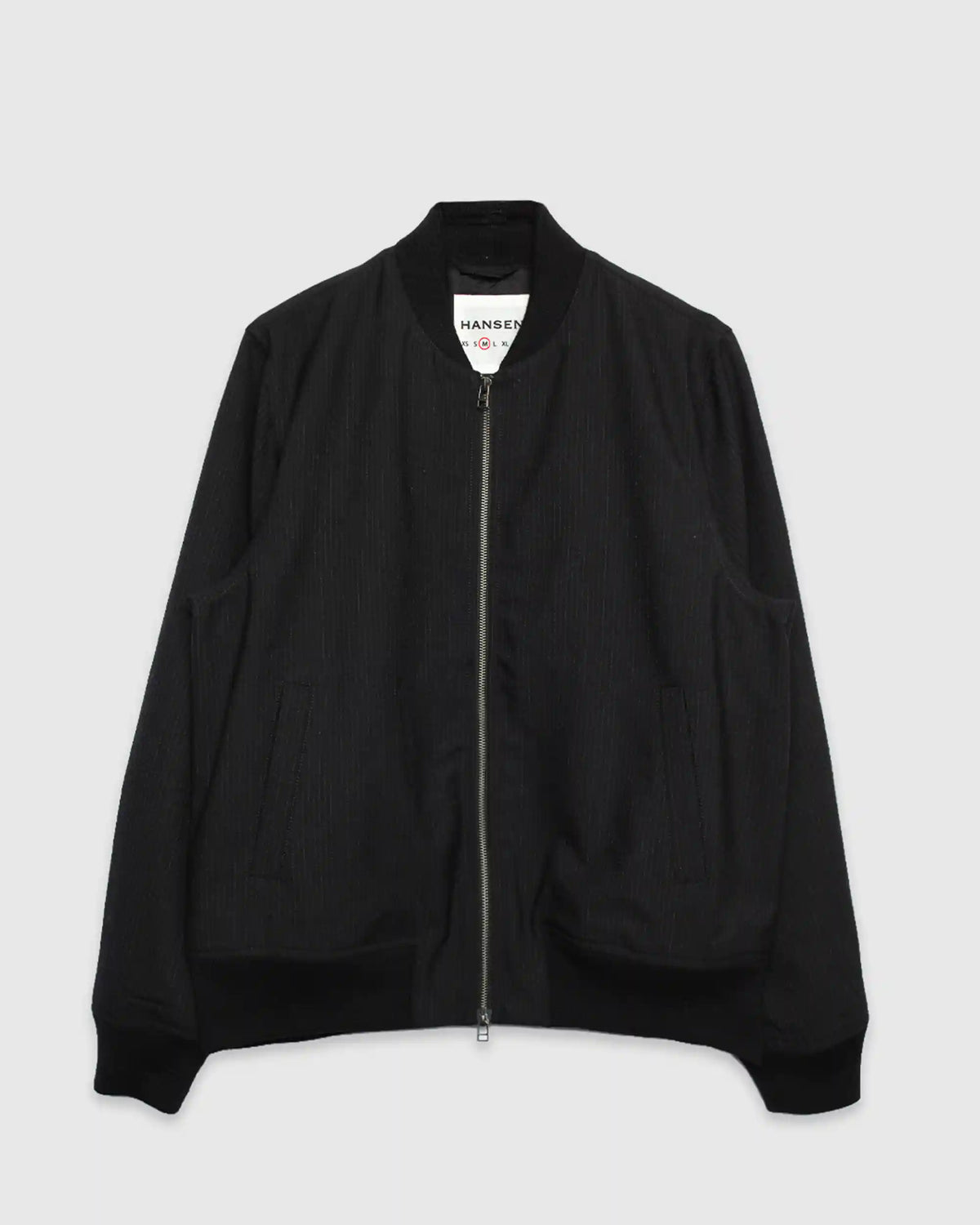 Max Loose Fit Bomber Jacket Wool Pin Black