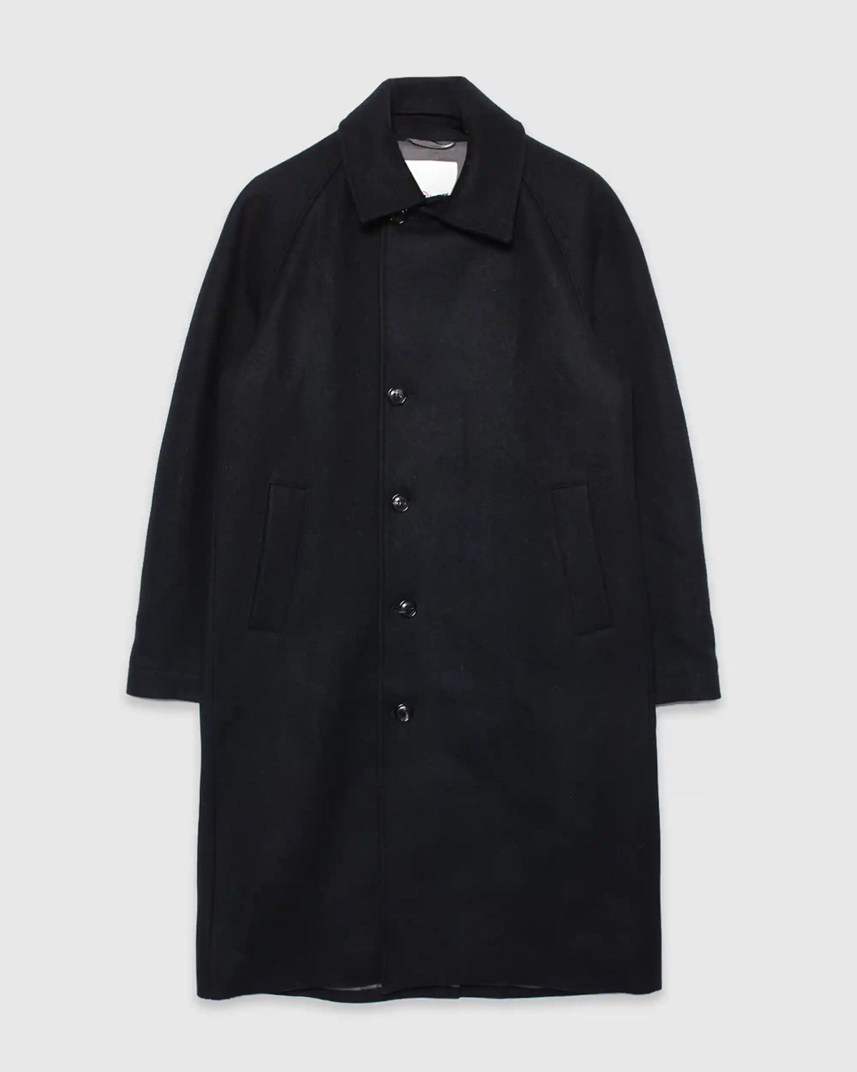 Sigurd Long Lined Wool Coat Black