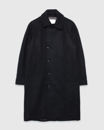 Sigurd Long Lined Wool Coat Black