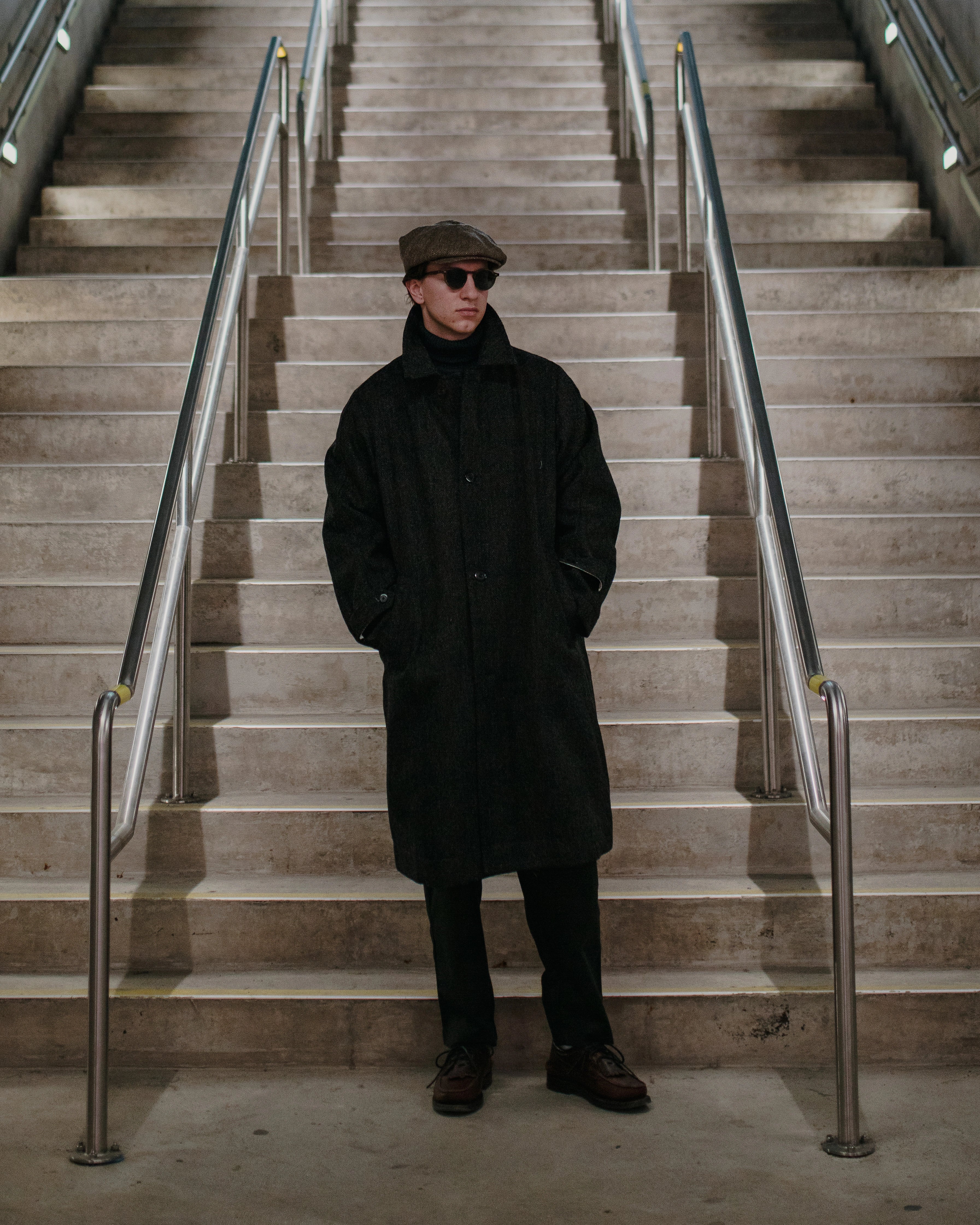 Harris Tweed Balmacaan Overcoat Herringbone