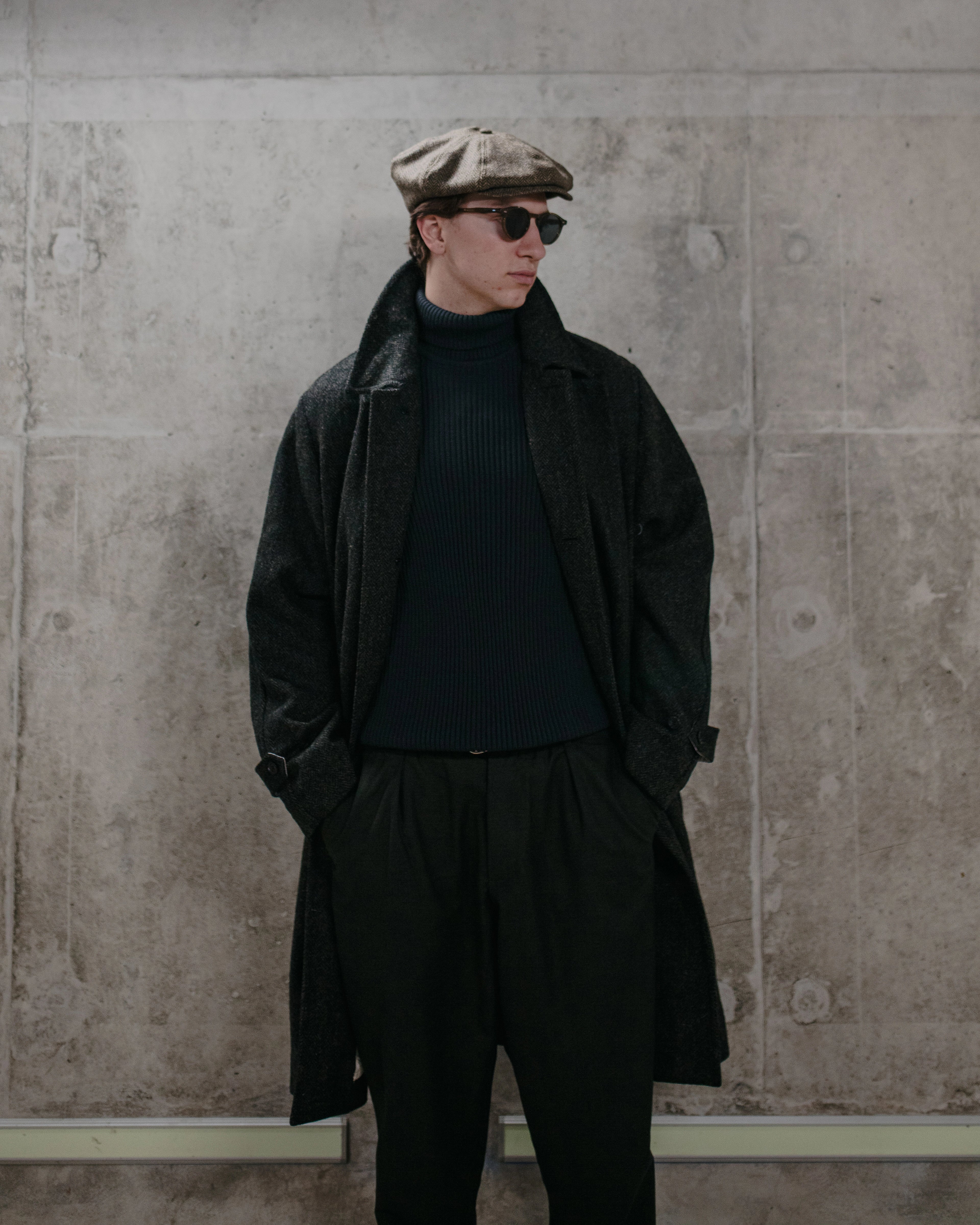 Harris Tweed Balmacaan Overcoat Herringbone