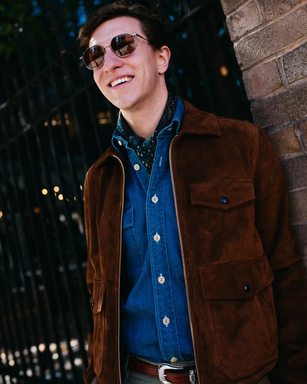 Heavyweight Suede A-2 Bomber Jacket Tobacco