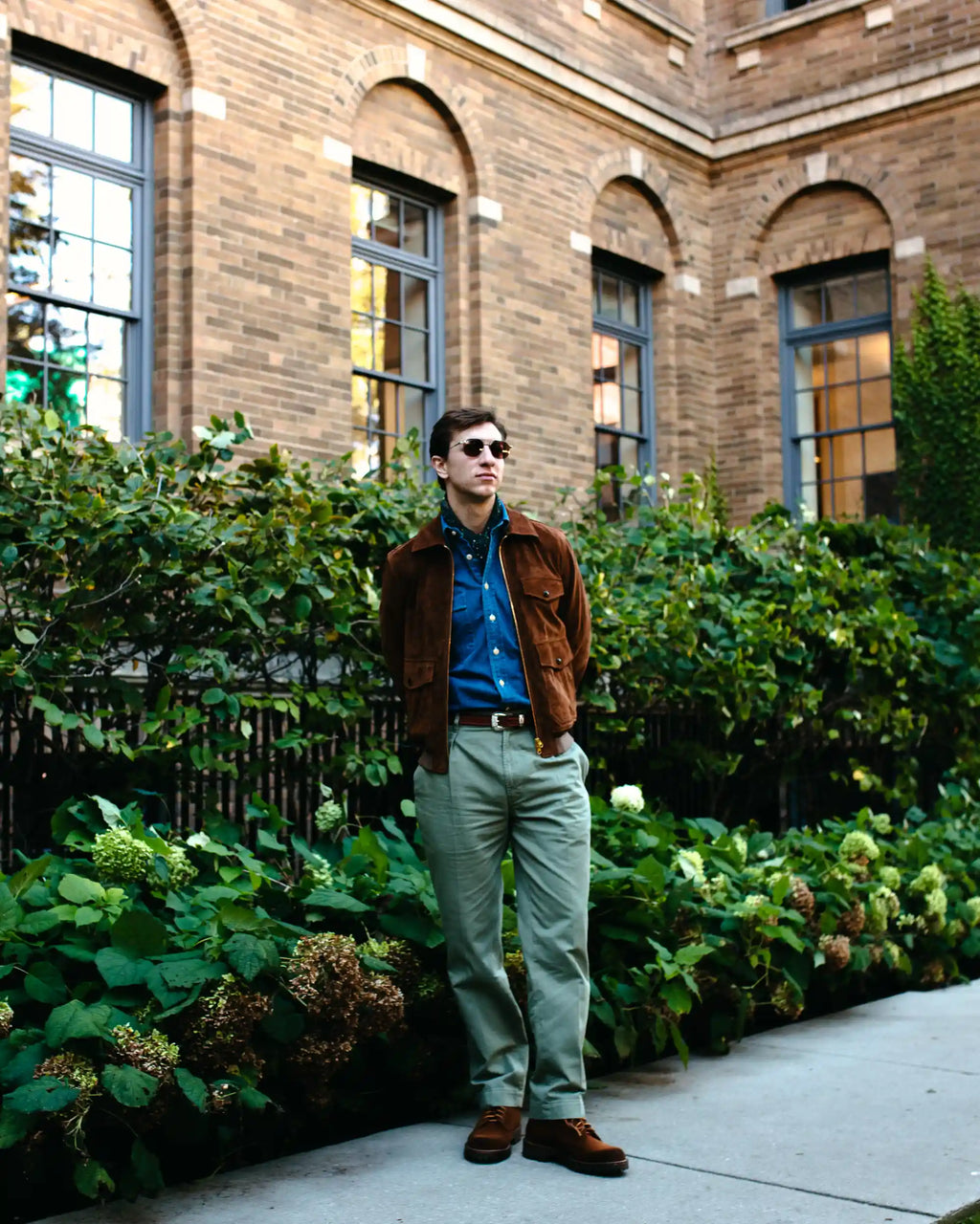 Heavyweight Suede A-2 Bomber Jacket Tobacco