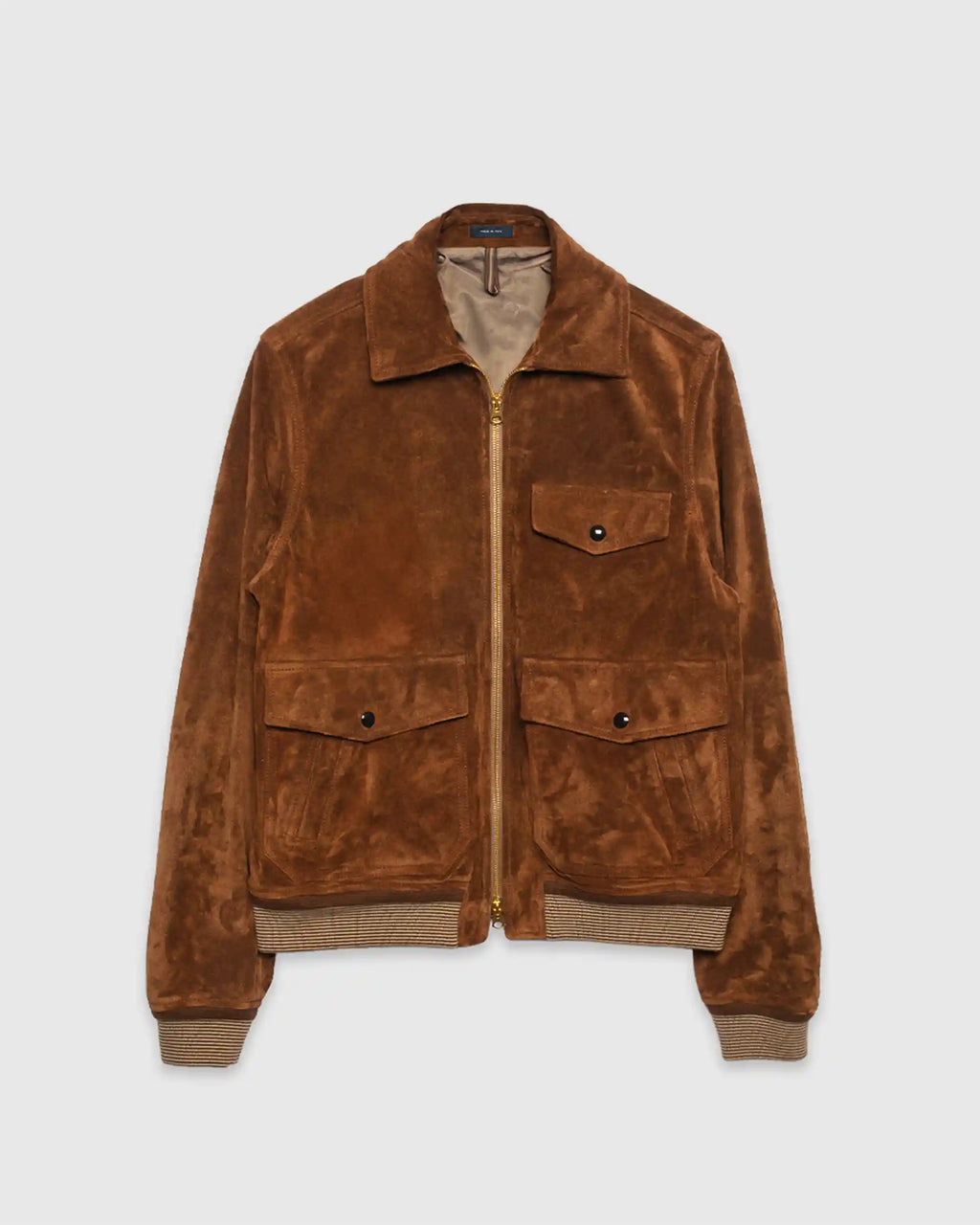 Heavyweight Suede A-2 Bomber Jacket Tobacco