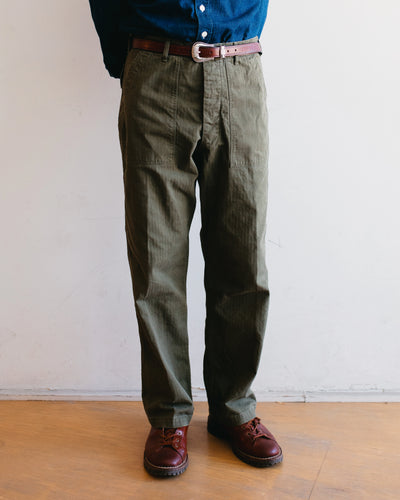 Herringbone Vintage Fit Fatigue Pants Army Green