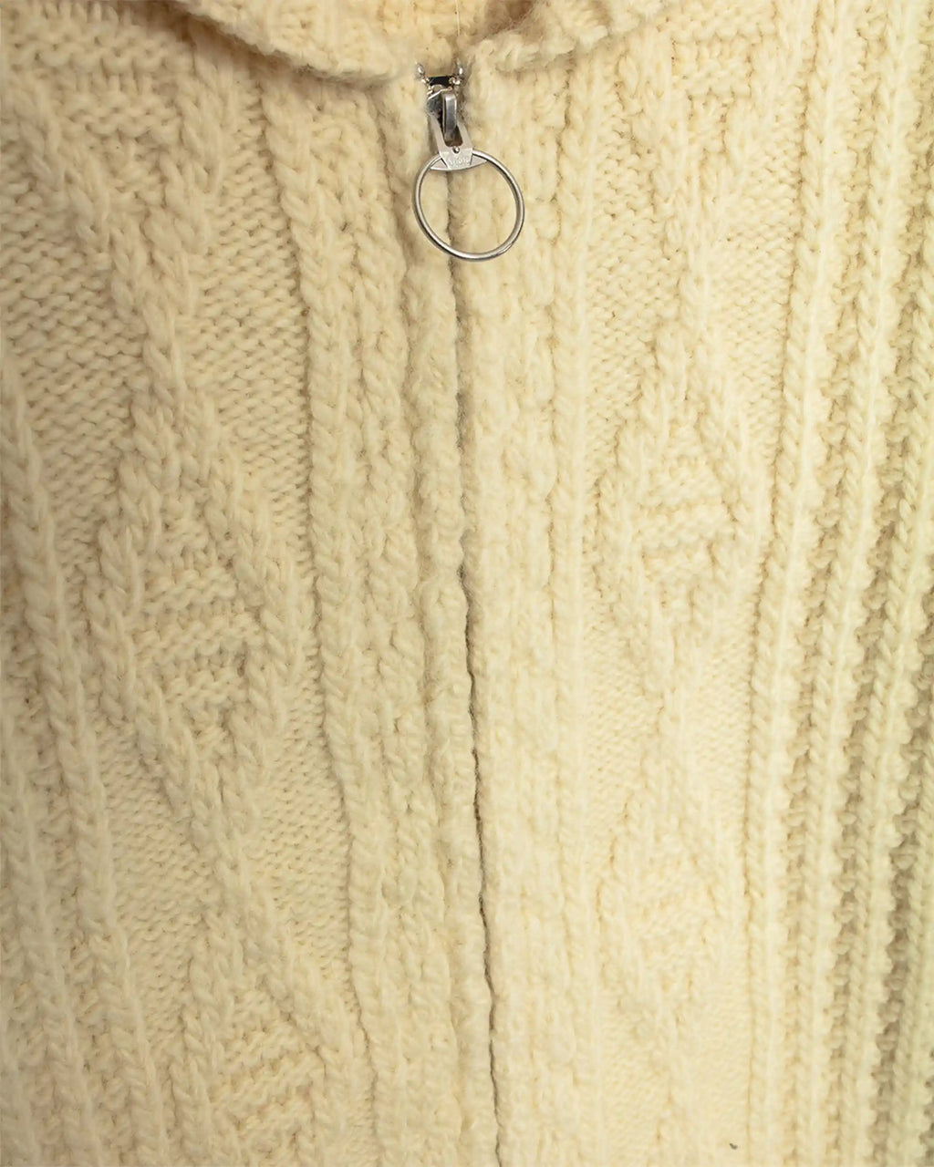 Hoop Zip Cardigan Cream