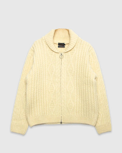 Hoop Zip Cardigan Cream