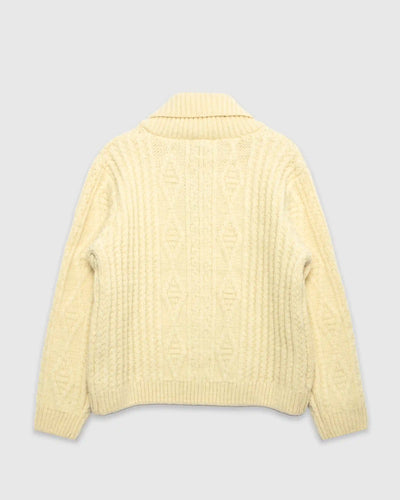 Hoop Zip Cardigan Cream