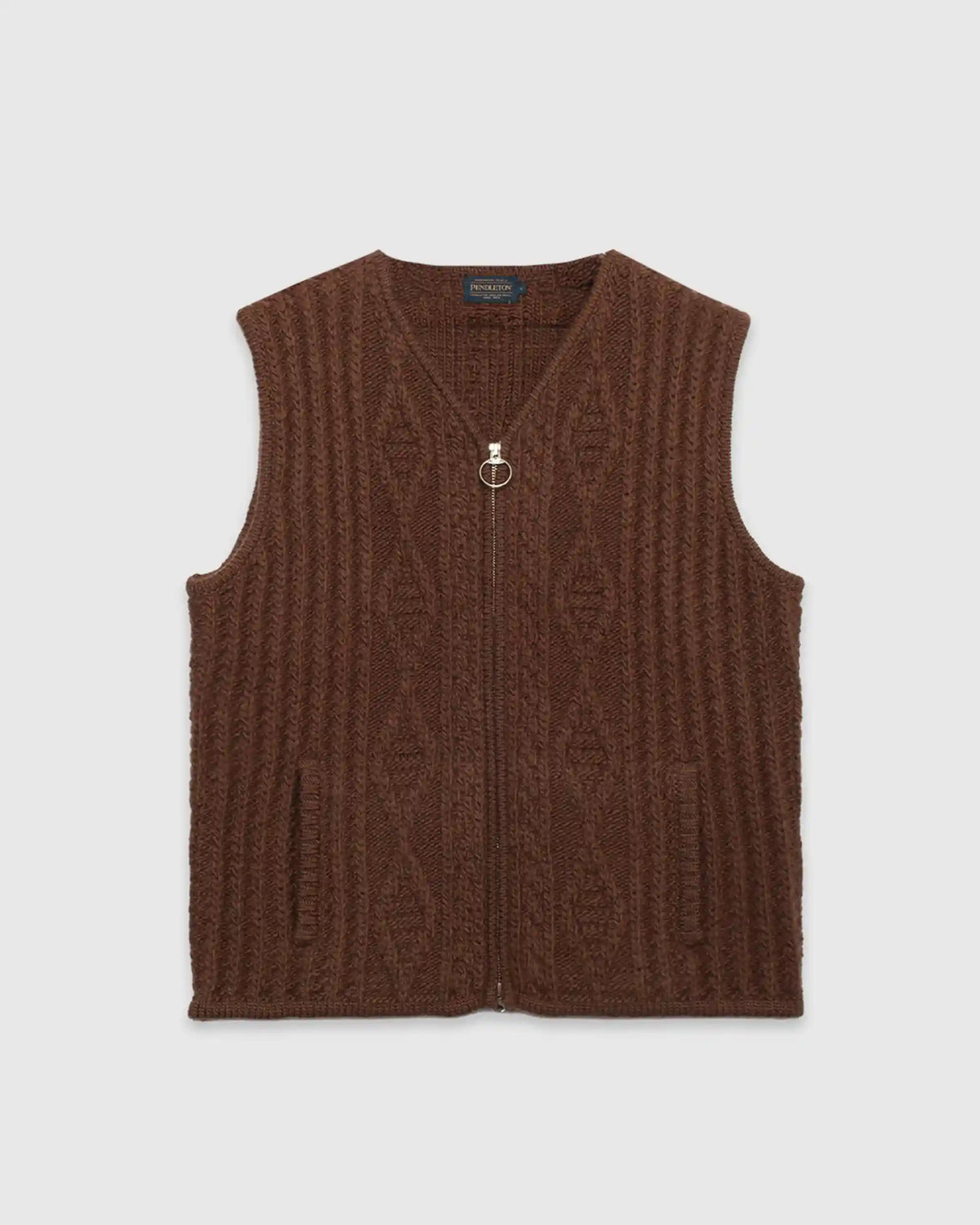 Hoop Zip Vest Brown