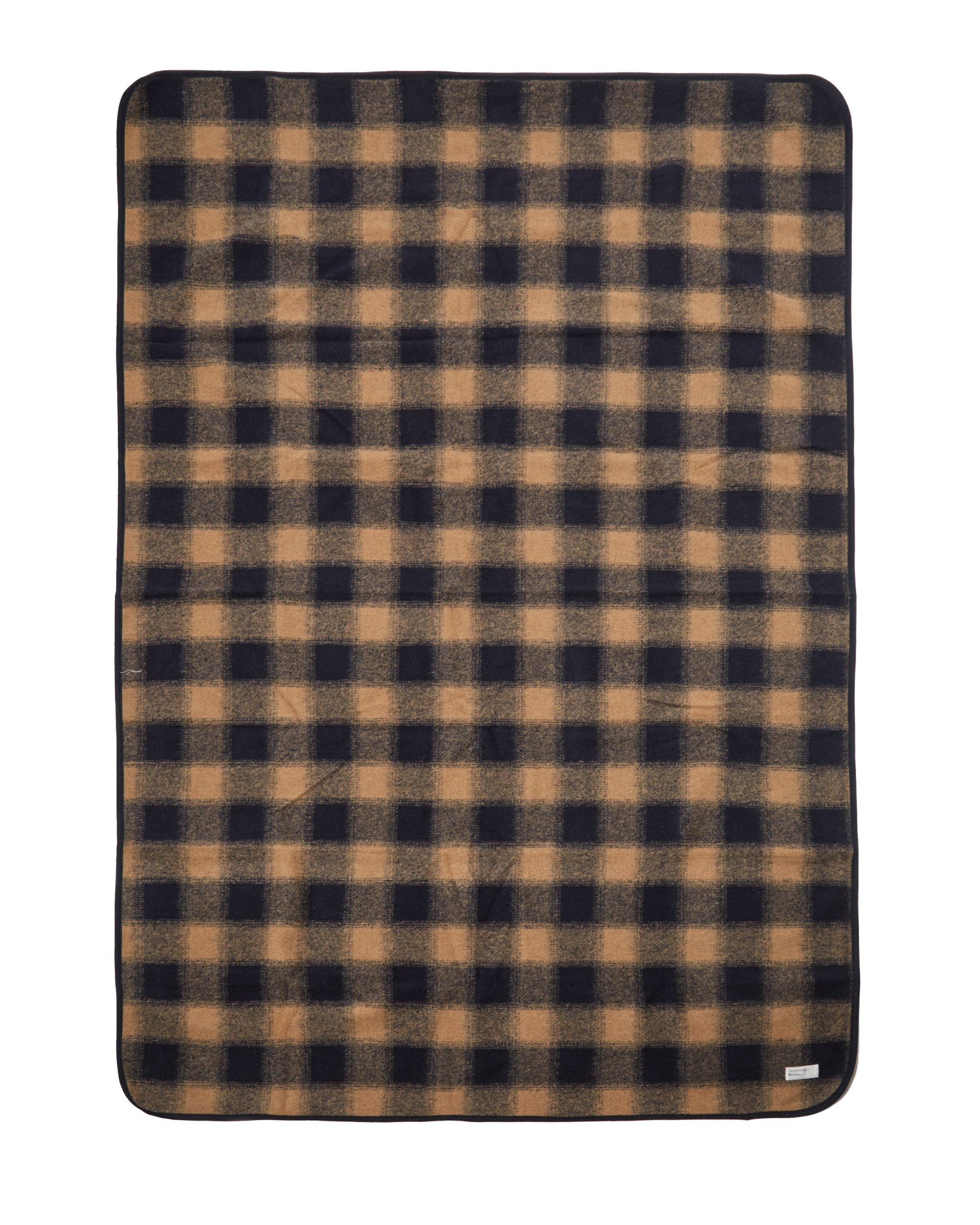 Universal Works Blanket in Navy Check Fleece