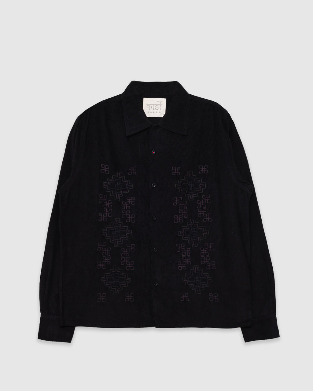 Chintan Shirt Cord EMB32 Black