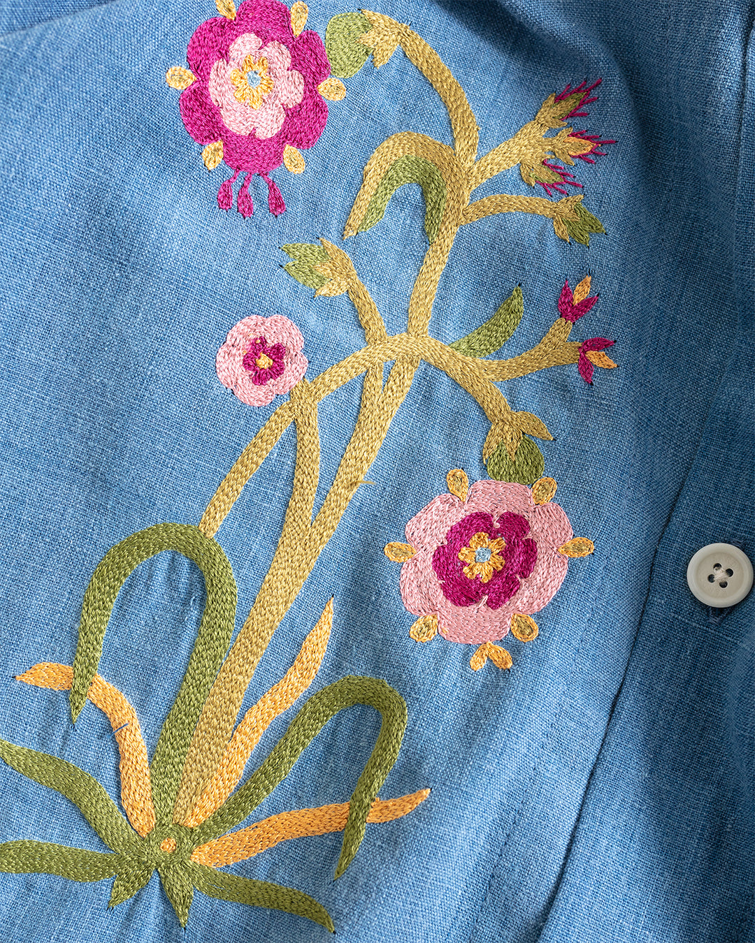 Ronen Shirt Embroidery EMB01LI Light Indigo