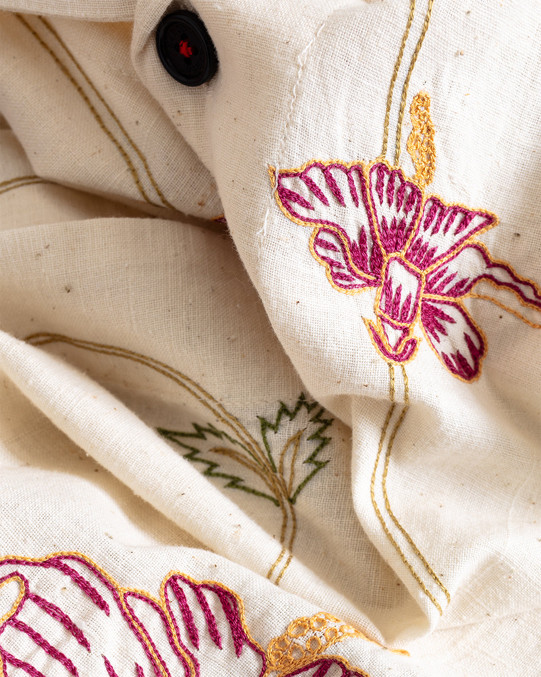 Ronen Shirt Embroidery EMB03N Natural