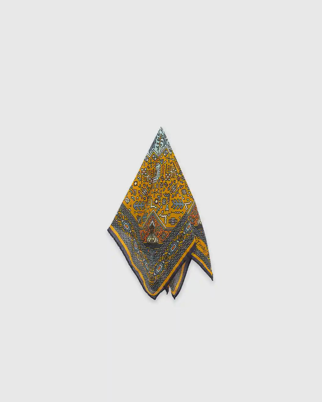 Kelim Pocket Square Mustard & Navy