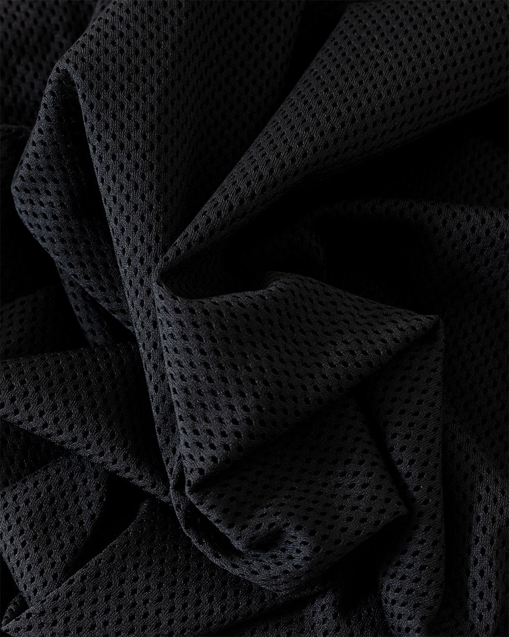 L/S Crew Neck Shirt Knit Mesh Black