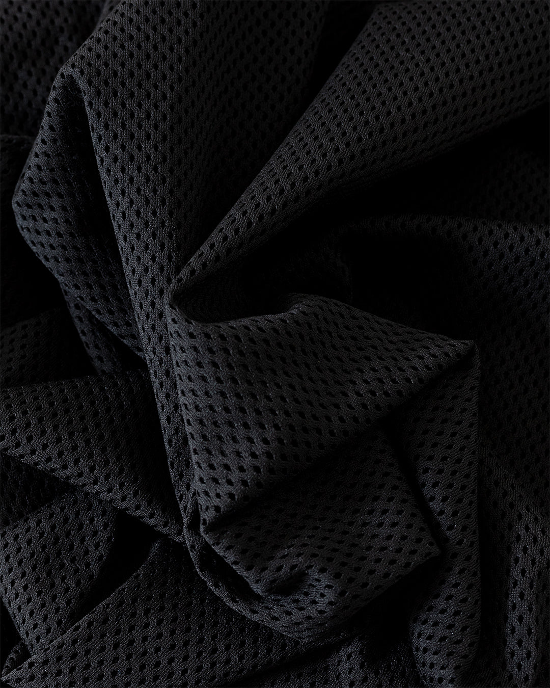 L/S Crew Neck Shirt Knit Mesh Black