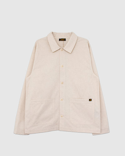 Vaulry Linen Work Jacket Off White