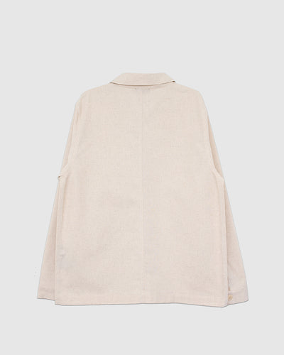 Vaulry Linen Work Jacket Off White