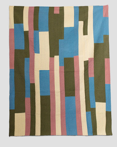 Patchwork Kantha Throw Blanket - Multi