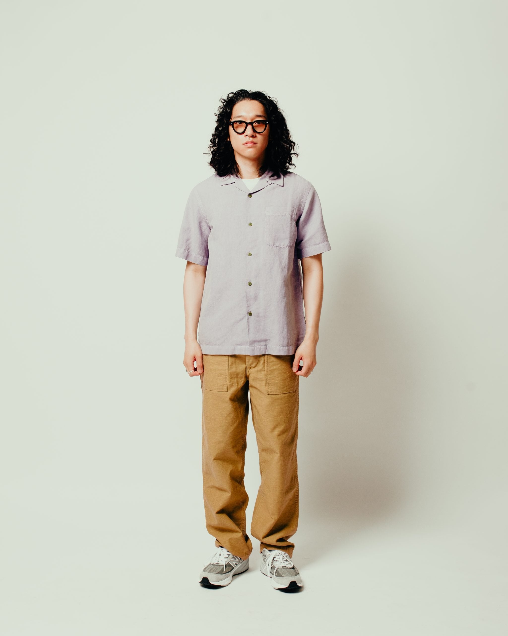 Hemp Camp Collar Shirt - Purple Ash