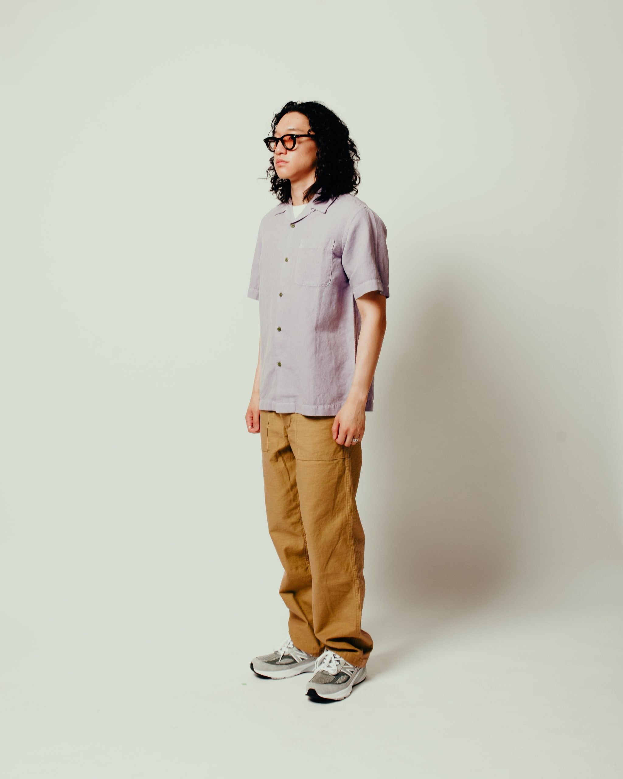 Hemp Camp Collar Shirt - Purple Ash