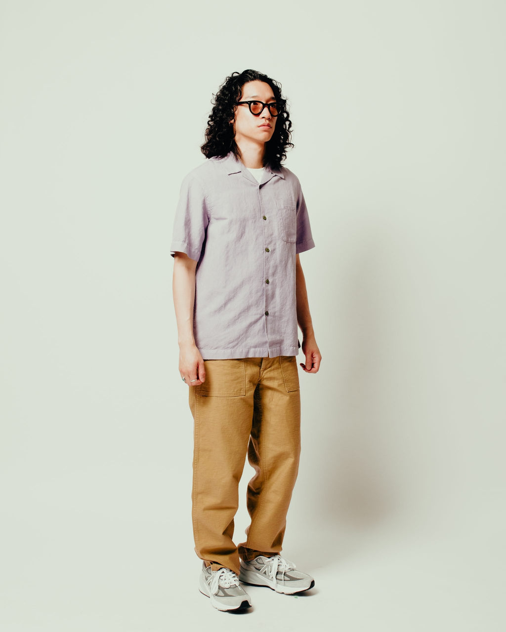 Hemp Camp Collar Shirt - Purple Ash
