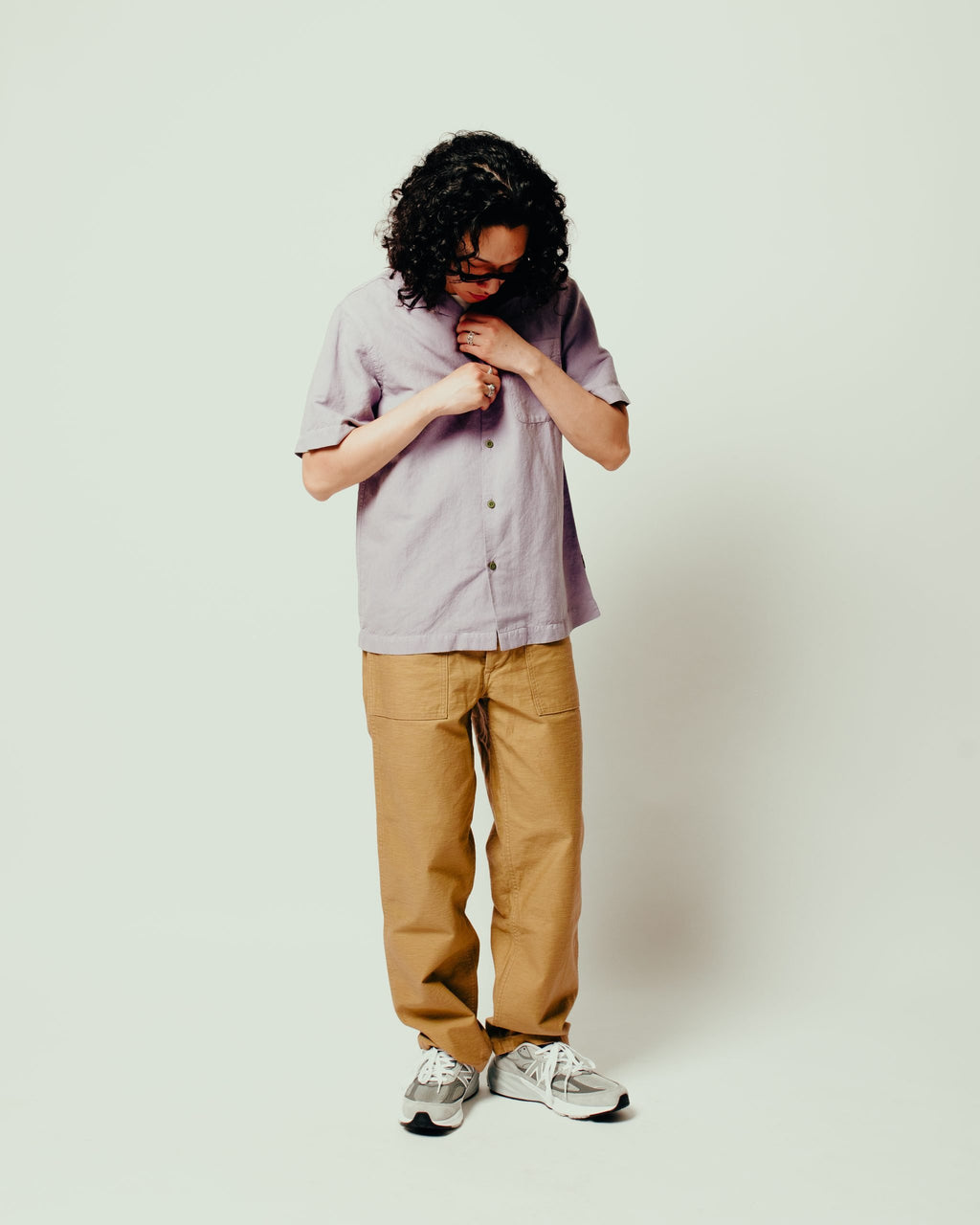 Hemp Camp Collar Shirt - Purple Ash