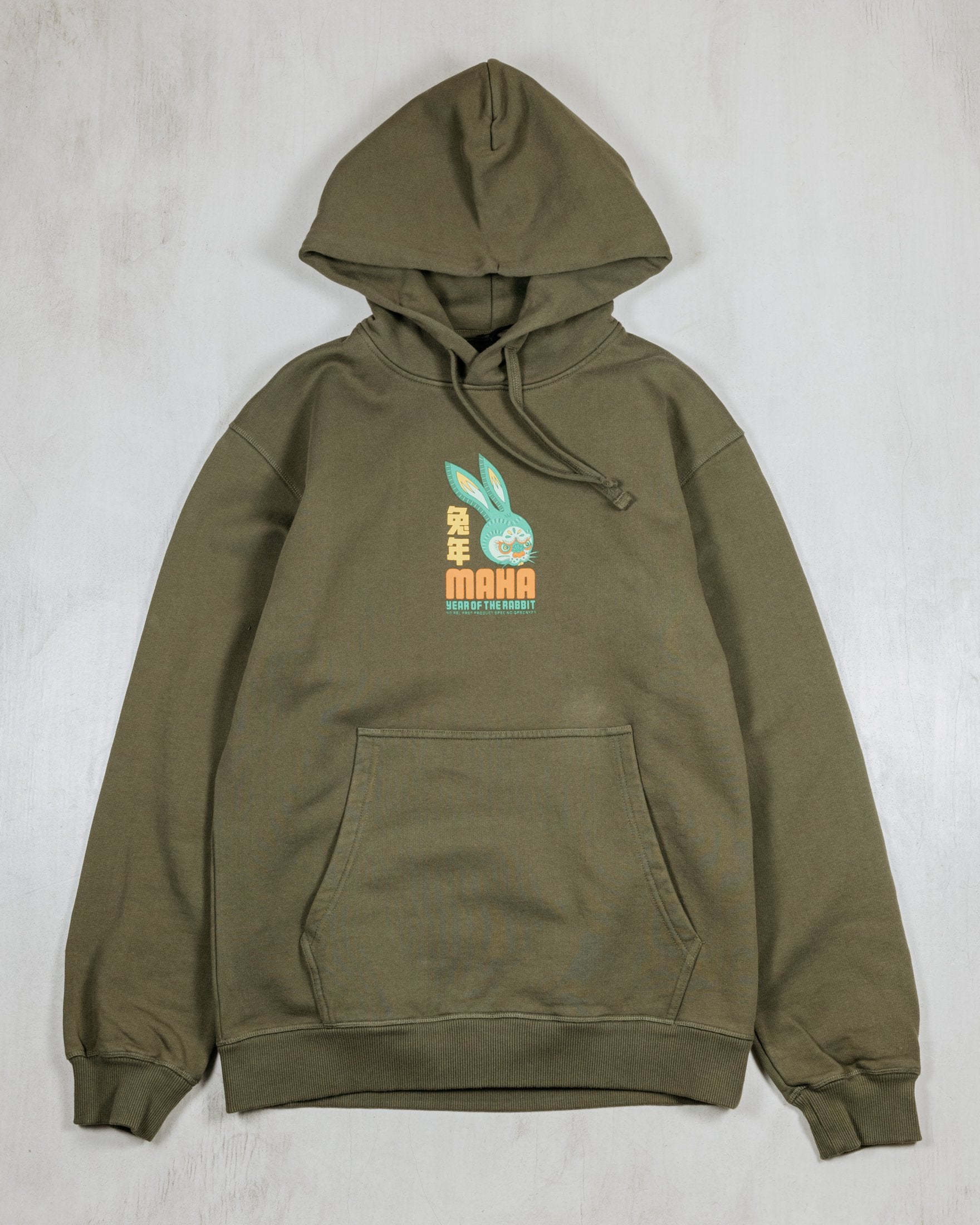 Year of the Rabbit Hooded Sweat - Olive