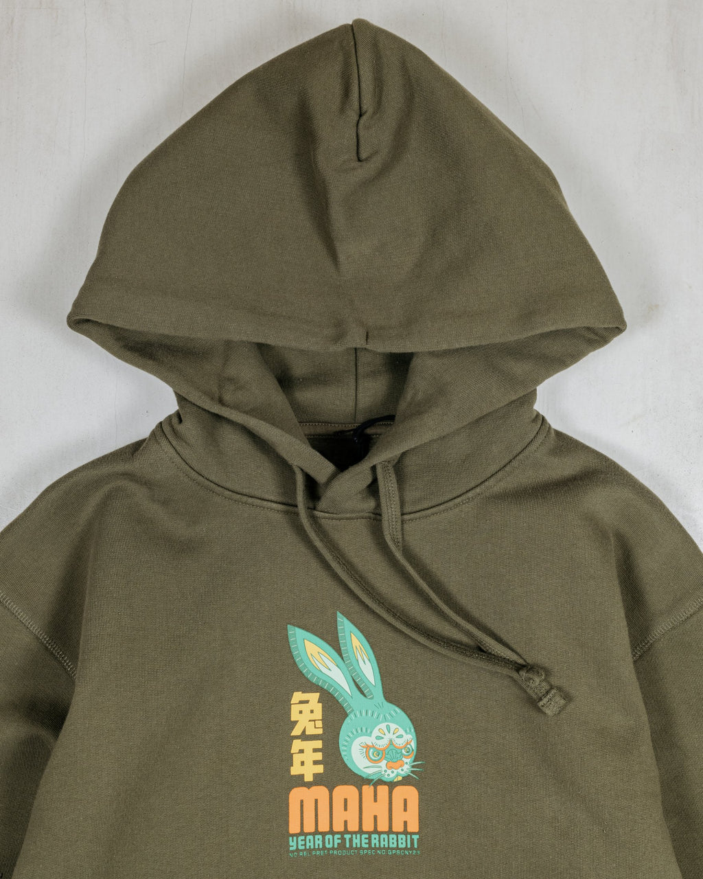 Year of the Rabbit Hooded Sweat - Olive