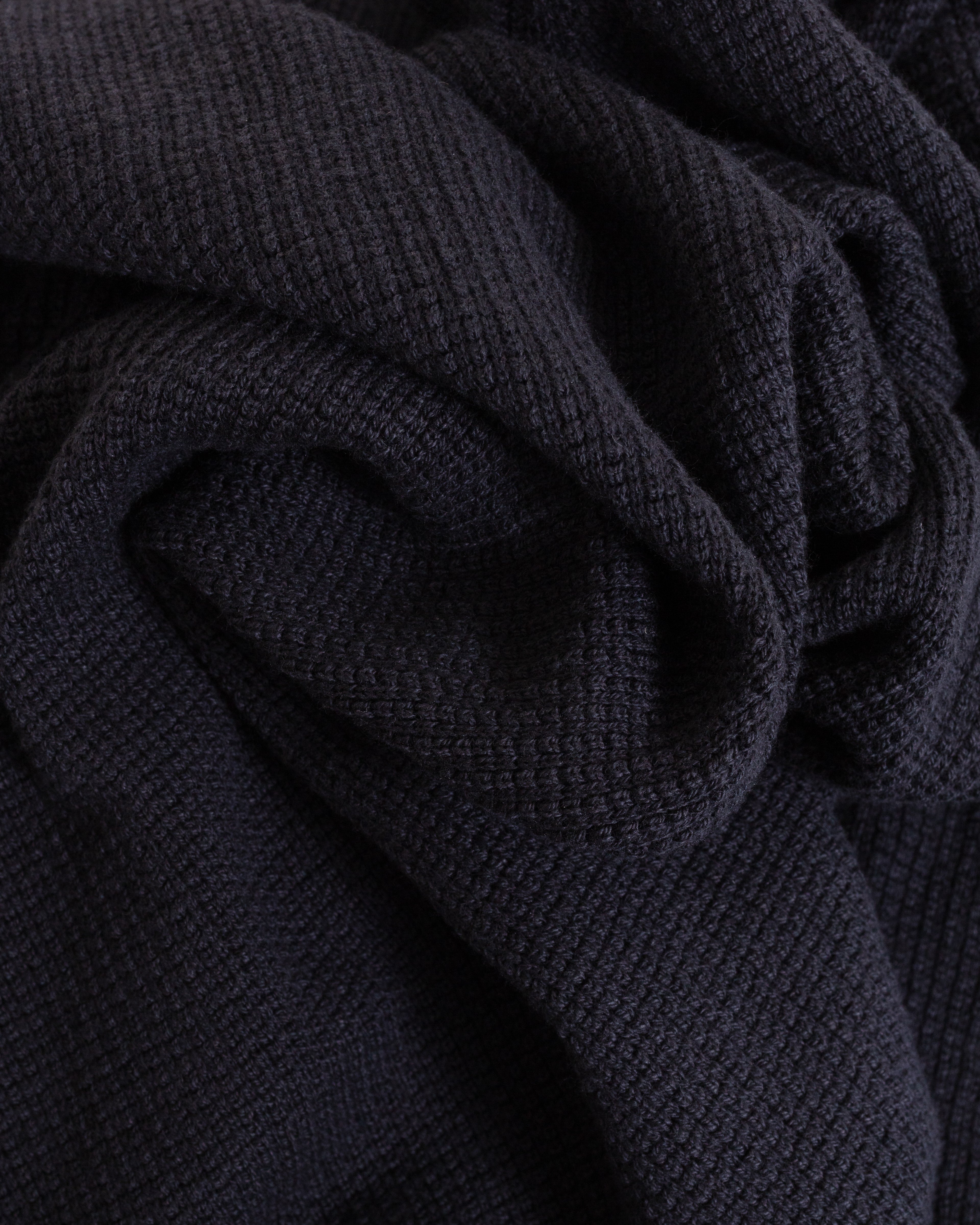 Lightweight Waffle Knit Sweater Charcoal